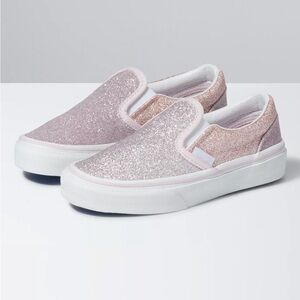 VANS 2 Tone Glitter Classic Toddler Slip On Shoes- Size 9 US